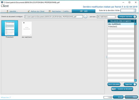 courtass7 - fiche client onglet GED