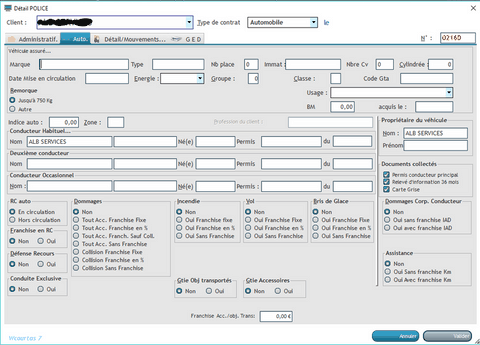 wcourtas - fiche police onglet auto