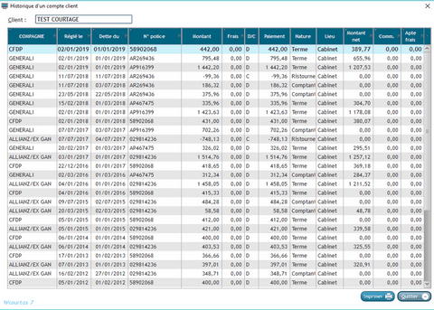 historique compte client